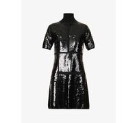 Joseph Womens Black Sequin-embellished Knitted Mini Dress Xs