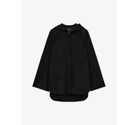 Joseph Womens Black Simone Relaxed-fit Hooded Wool and Silk-blend Jacket 12