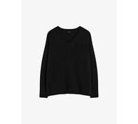 Joseph Womens Black V-neck Dropped-shoulder Cashmere Jumper L