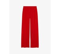 Joseph Womens Crimson Thoresby High-rise Pleated Silk Trousers 6