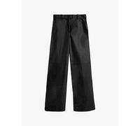 Joseph Womens Joseph Alana Belt-Loop Wide-Leg High-Rise Leather Trousers Black 12