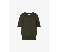 Joseph Womens Joseph Cashair Round-Neck Cashmere Top Palm Leaf XS