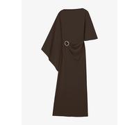 Joseph Womens Joseph Joya Asymmetric Satin Maxi Dress Cocoa 8