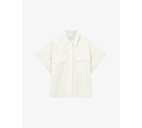 Joseph Womens Joseph Justo Flap-Pocket Cotton-Poplin Shirt Wax 12