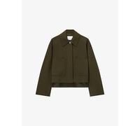 Joseph Womens Joseph Kalaa Relaxed-Fit Wool and Silk Jacket Palm Leaf 12