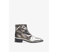 Joseph Womens Joseph Metallic Leather Flat Ankle Boots Gunmetal Eur 40 / 7 UK Women