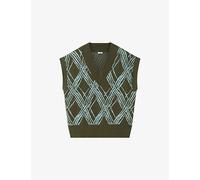 Joseph Womens Joseph Rahma Knitted Cotton-Blend Top Palm Leaf/Chambray XS
