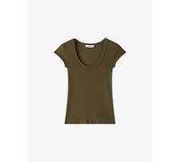 Joseph Womens Joseph Saba Ribbed Stretch-Cotton Top Palm Leaf XS