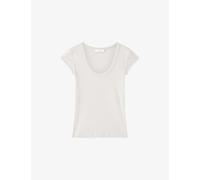 Joseph Womens Joseph Saba Round-Neck Stretch-Cotton Top White L