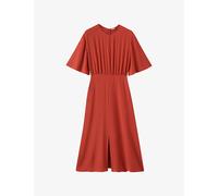 Joseph Womens Joseph Silsila Round-Neck Silk Midi Dress Spice 8