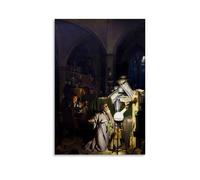 Joseph Wright of Derby（The Alchemist Discovering Phosphorus ） Wall Art Posters Wall Art Bedroom Prints Home Decor Hanging Picture Canvas Paintings 08x12inch(20x30cm)