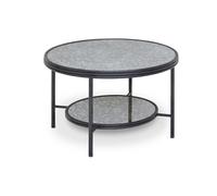 Josephina Smoked Mirror Glass Coffee Table black