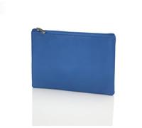 Josephine Osthoff Bank Bag Large Wallet Document Bag DIN A5 100% Genuine Leather with Zip (943), royal, Maße: nur ca. 21 cm x ca. 16,5 cm.