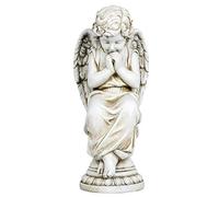 Joseph's Studio by Roman - Seated Angel Statue, 17" H, Garden Collection, Resin and Stone, Decorative, Religious Gift, Home Indoor and Outdoor Dcor, Durable, Long Lasting