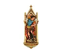 Joseph's Studio by Roman - St Michael Holy Water Font, Renaissance Collection, 7.75" H, Resin and Stone, Religious Gift, Decoration, Collection, Durable, Long Lasting