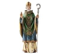 Joseph's Studio Saint Patrick Irish Bishop Religious Figurine, 6" H, Neutral, Solid, Painted, Wood, 1 Count