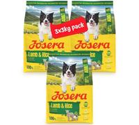 Josera Adult Lamb & Rice | Complete dry dog food for all breed sizes | Single meat protein | Low fat | Sensitive digestion | Gluten free | 3x3kg