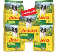 Josera Adult SensiPlus complete dog food | Highly digestible | Moderate energy | Sensitive digestion Skin & Coat | Gluten-free | 5x0.9kg bags
