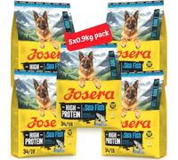 Josera High Protein Adult Sea Fish complete dry food | For active, working and sporting dogs | Grain-free | Lots of meat | Herbs & Fruits | 5x0.9kg