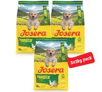 Josera Junior YoungStar complete puppy food | Grainfree | All breed sizes | Lots of meat | Optimal digestibility | Salmon Oil Omega 3 | 9kg