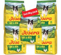 Josera Light & Vital complete dry dog food | Weight control | Lower fat | High fibre Cardiac support | Skeletal development | 5x0.9kg