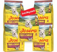 Josera Mini Junior Duck & Salmon | Complete dry food for toy & small breeds | Gluten free | Tartar control | Herbs & fruits | Joint support | 5x0.9kg
