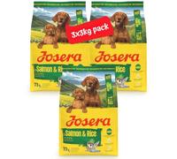 Josera Mother & Puppy Salmon & Rice | Pregnant & nursing mothers | Weaning puppies | Soakable small kibble | Optimal development | Gluten free | 3x3kg