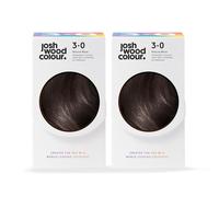 Josh Wood Colour - Ammonia-Free Hair Dye Duo Bundle - Permanent Hair Colour with 100% Grey Coverage - Vegan Friendly, Natural-Looking Results, Shiny & Hydrated Hair | 3.0 (Natural Black)