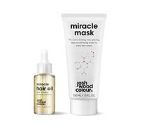 Josh Wood Colour Hair Care Bundle, Miracle Oil & Mask, UV Protection, 75ml | Hair oil and mask bundle, UV protection, colour-safe treatment, locks in colour, adds shine and repair, 75ml