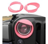 JOSHELA for Jeep JK Angry Eyes Headlight Cover Trim Fit for Jeep Wrangler JK JKU 2007-2017 Pink Exterior Accessories 2pcs