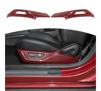 JOSHELA for Mustang Seat Console Side Panel Trim Cover Fit for Ford Mustang 2015 up Red Carbon Fiber Interior Accessories 2pcs