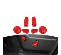 JOSHELA for RAM Power Seat Switch Cover Trim Fit for Dodge Charger 2011-2023 for RAM 2018+ for Durango 2011+ Red Interior Accessories 6pcs