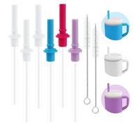 Joshey 6PCS Replacement Straws and Bite Values Compatible with Infantino My First Tumbler Kids 9 Oz,6 Pack Spill-Proof Replacement Silicone Tips Parts (White,Blue,Purple,Red)