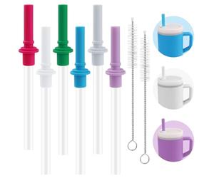 Joshey 6PCS Replacement Straws and Bite Values Compatible with Infantino My First Tumbler Kids 9 Oz,6 Pack Spill-Proof Replacement Silicone Tips Parts(Multicolor)