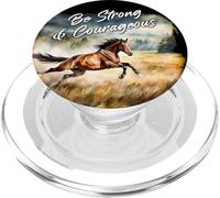 Joshua 1:9 Be Strong & Courageous - Girls Horse Verse PopSockets PopGrip for MagSafe