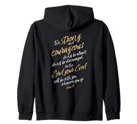 Joshua 1:9 Bible Verse Be Strong and Courageous Scripture Zip Hoodie