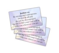Joshua 1:9 Bible Verse Wallet Card | 30pk 2x3.5” Jewelry Be Strong and Good Courage Poster Wall Art Bracelet Driving Keychain First Time Drivers Angels