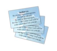 Joshua 1:9 Bible Verse Wallet Cards 30pk 3.5x2” Bulk Clouds Be Strong and Courageous Pocket Encouragement Church Members Teens Hand Out