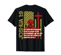 Joshua 1:9 Firefighter Bible Verse Christian Men Father Day T-Shirt