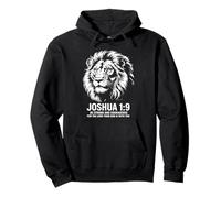 Joshua 1:9 Lion Faith Strength Pullover Hoodie