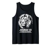 Joshua 1:9 Lion Faith Strength Tank Top