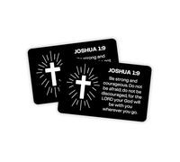 Joshua 1:9 Plastic Wallet Card Bible Verse 5pk 3.4x2.1” Be Strong and Courageous Lord is With You Wherever You Go Gift Teenagers Motivational