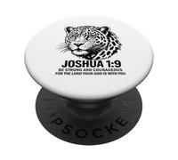 Joshua 1:9 Scripture Verse Leopard Design PopSockets Adhesive PopGrip