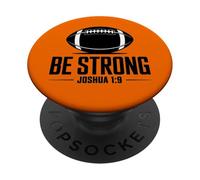 Joshua 1:9-Strong & Courageous Football Themed PopSockets Adhesive PopGrip