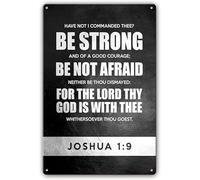 Joshua 19 Metal Tin Sign Bible Quote Wall Decor Scripture Art Modern Decorative Prints For Living Room Vertical Garden Porch Home Paintings 12x8 Inch