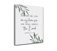 Joshua 24 15 Bible Verse Poster As For Me And My House We Will Serve The Lord Scripture Wall Art Print for Christian Home Church Nursery Faith Decor(Framed,16x24inch(40x60cm))