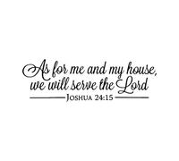 Joshua 24:15 Bible Verse Vinyl Wall Stickers Quote Scripture Word Bedroom Wall Sticker Removable Home Decoration Mural Small - 20x58cm