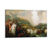 Joshua Passing The River Jordan with The Ark of The Covenant by Famous Painter Benjamin West Artwork Poster Canvas Room Aesthetic Wall Art Prints Home Modern Decor 16x24inch(40x60cm)