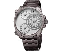 Joshua&Sons Men's Veyloran Axis 46mm Japanese Quartz Multi-Time in Silver Joshua&Sons Silver One Size