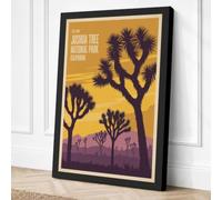 Joshua Tree at Dusk Vintage Canvas Wall Art Print 36x24 Inch | Ready to Hang, Gallery Wrapped, Fade-Resistant Inks, Securely Packaged, UK Made